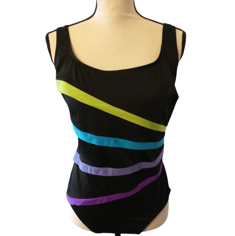 Robby Len One Piece Swimsuit Size 12 Built in Bra Cups